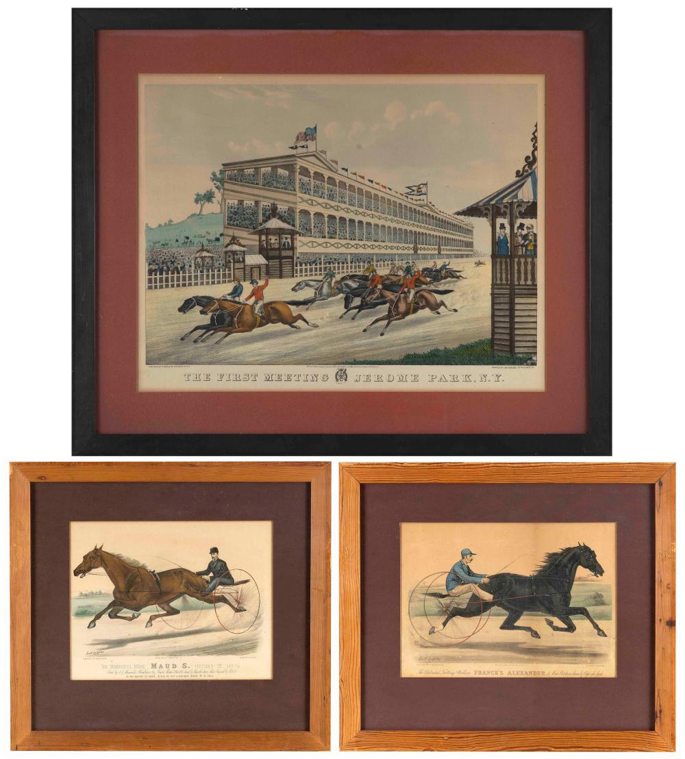 THREE HORSE RELATED COLORED LITHOGRAPHSTHREE 350b32