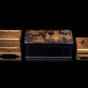 Three Gilt Lacquer Scholar's Objects
19TH-20TH