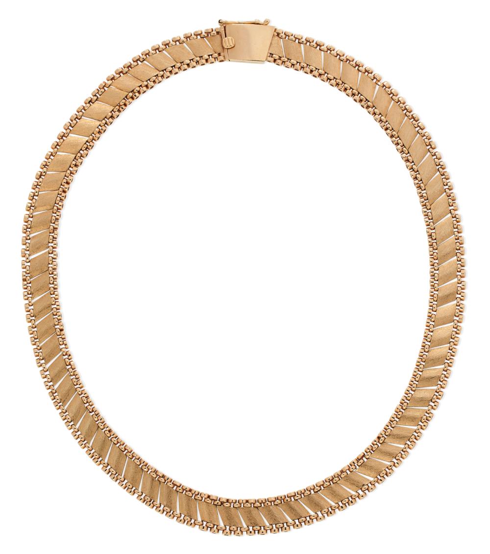 14KT YELLOW GOLD FLAT NECKLACE 350b8c