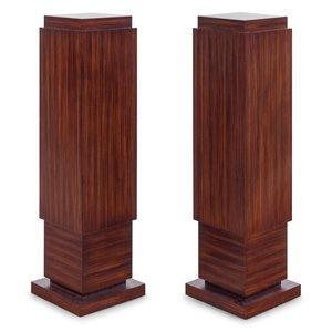 A Pair of Contemporary Walnut Veneered