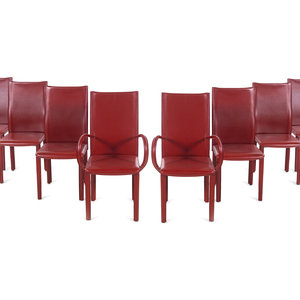 A Set of Eight Contemporary Leather Upholstered 350b91