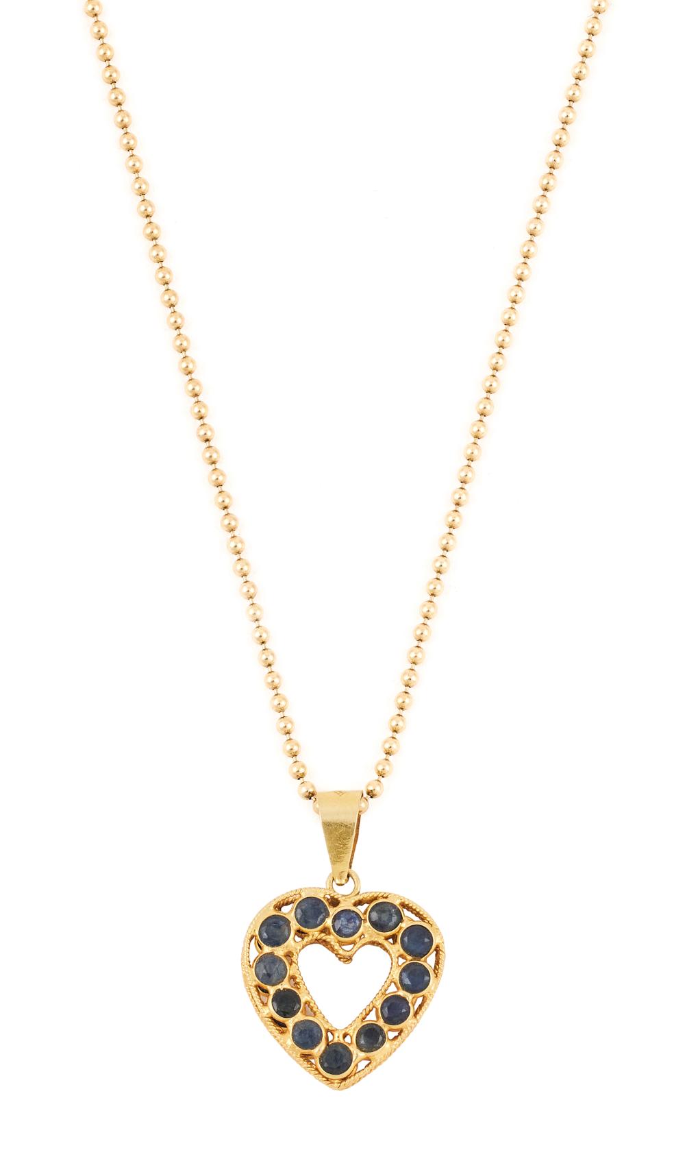 18KT YELLOW GOLD AND SAPPHIRE PENDANT 350b88