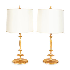 A Pair of Gilt Resin Table Lamps 350baa