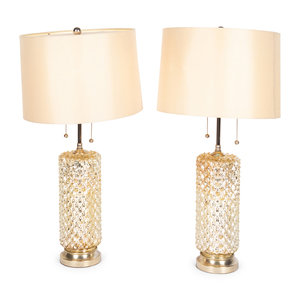 A Pair of Mercury Glass Lamps with 350bb6