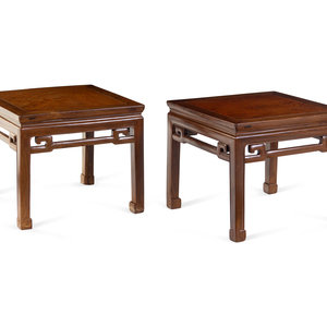 A Pair of Chinese Hardwood Square