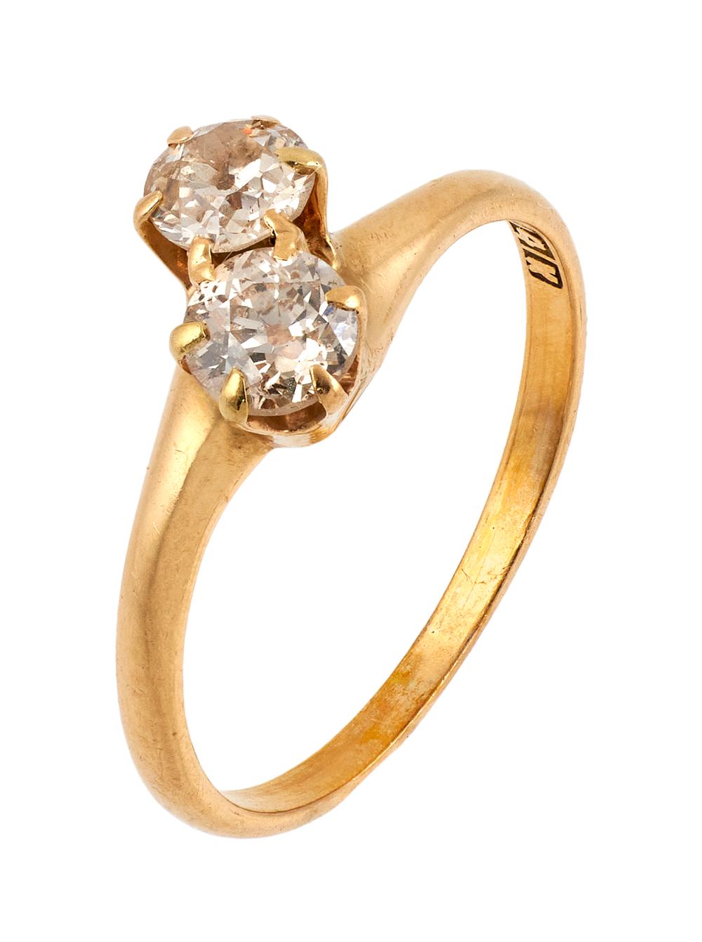 14KT YELLOW GOLD AND DIAMOND BYPASS