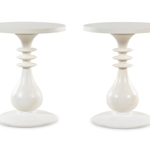 A Pair of Contemporary White Acrylic 350c25