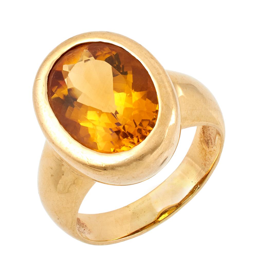 14KT YELLOW GOLD AND CITRINE RING 350c31