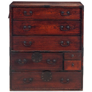 A Japanese Iron Mounted Tansu Chest
Height