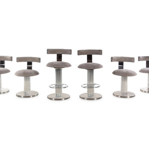 A Set of Four Polished Chrome Swivel 350c55