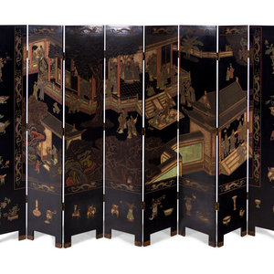 A Chinese Export Lacquer Eight Panel 350c52