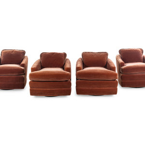 A Set of Four Mohair Velvet Upholstered 350c70