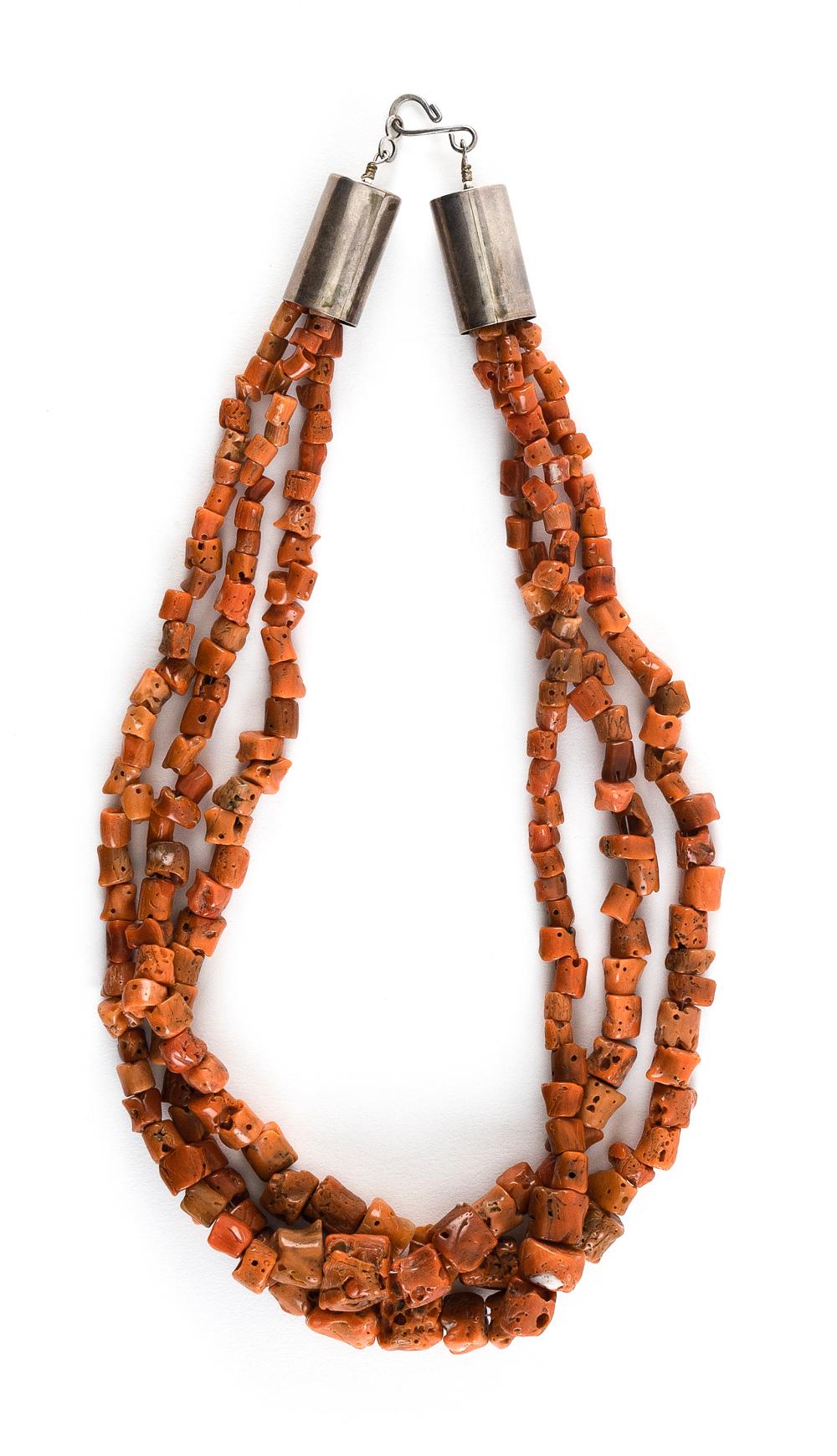 NAVAJO THREE-STRAND NATURAL CORAL