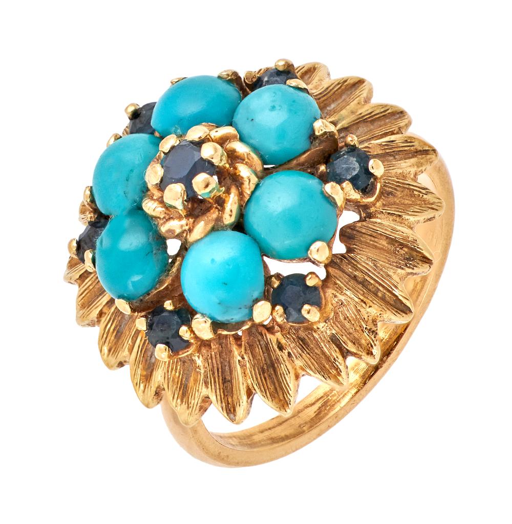 10KT AND 14KT YELLOW GOLD TURQUOISE 350c97