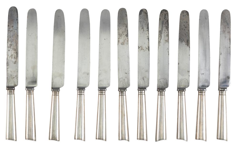 SET OF ELEVEN ENGLISH SILVER DINNER