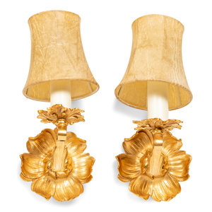 A Pair of Gilt Bronze Single Light 350cbd