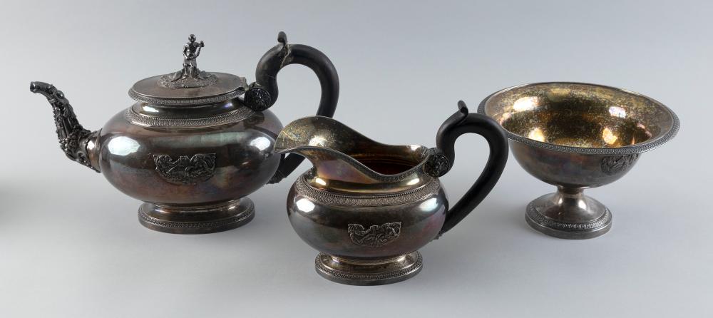 THREE PIECE FRENCH SILVER TEA SERVICE 350cca