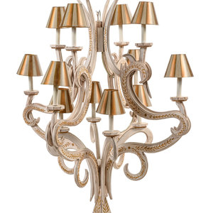 A White Painted Chandelier with