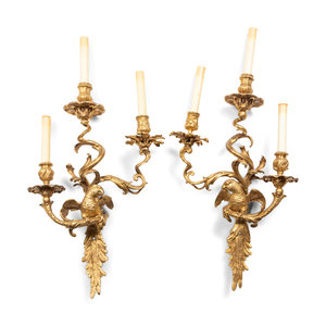 A Pair of Louis XV Style Gilt Bronze