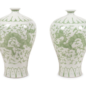 A Pair of Contemporary Green and