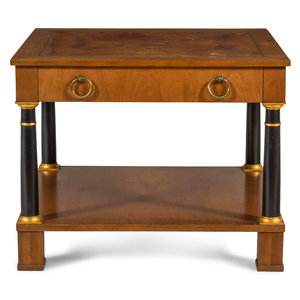 A Baker Walnut Side Table with
