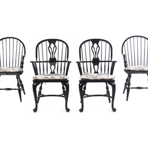 Two Pairs of Ebonized Windsor Chairs Height 350db6