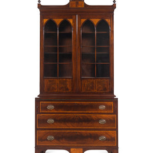 A Federal Style Secretary Bookcase 20th 350ded