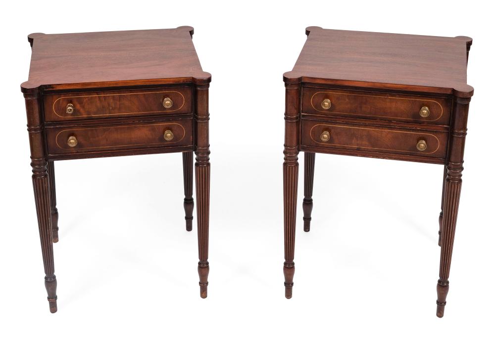 PAIR OF SHERATON-STYLE TWO-DRAWER
