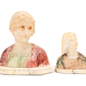 Two Italian Alabaster Busts
Late