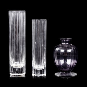 Three Baccarat Glass Vases 20th 350e4f