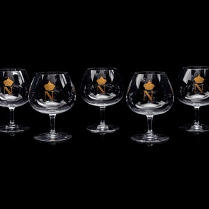 Five Baccarat Napoleon Brandy Snifters
20th