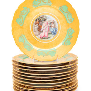 A Set of Twelve Bohemian Porcelain Dinner