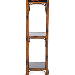 A Lacquer and Bamboo Pedestal
Height