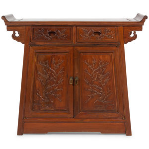 A Chinese Hardwood Scroll Cabinet 20th 350e7a