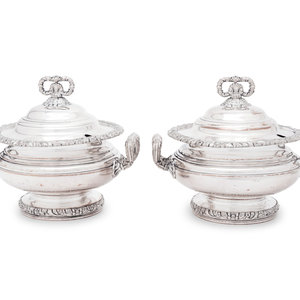 A Pair of English Silver-Plate