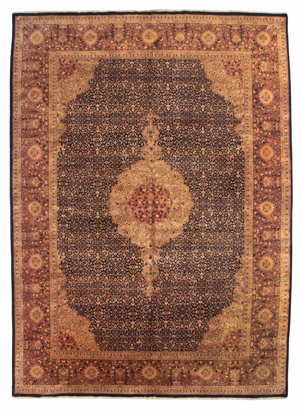 INDIAN RUG IN PERSIAN DESIGN 10 0  350f2d