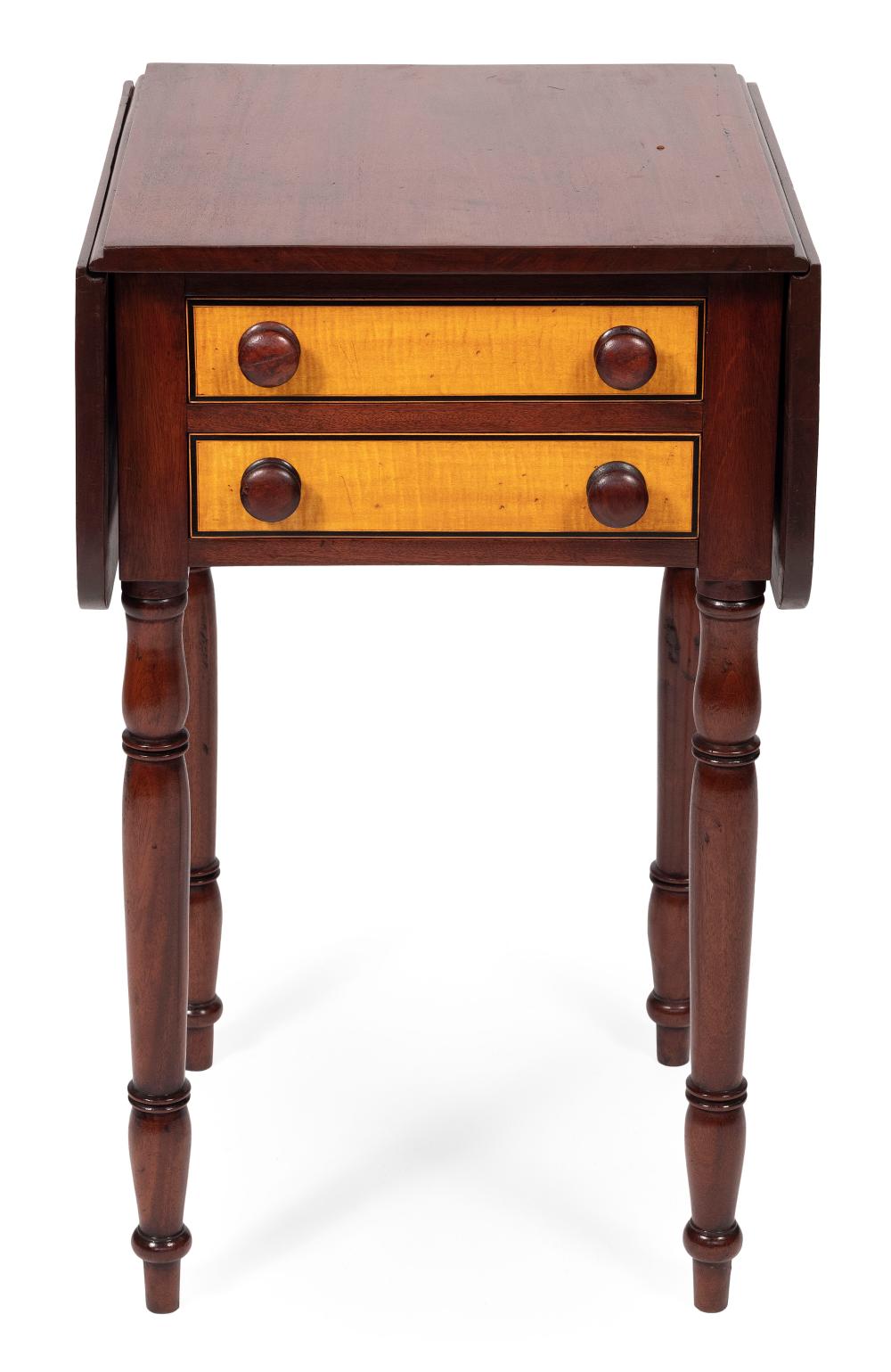 SHERATON TWO-DRAWER DROP-LEAF STAND