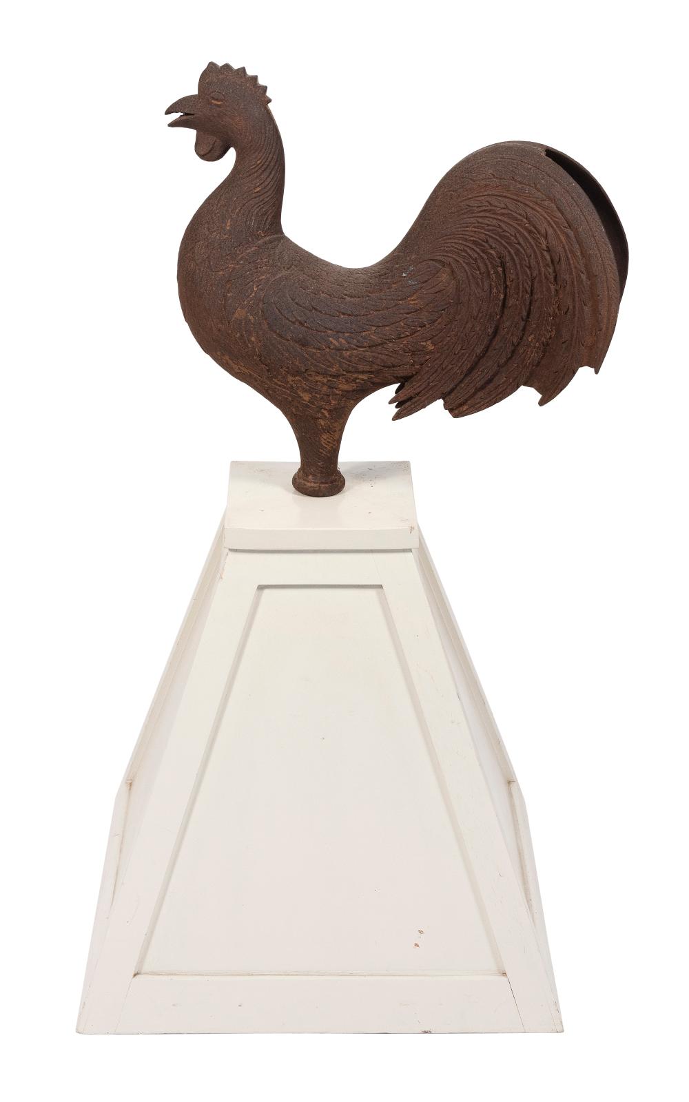 CAST IRON ROOSTER-FORM WINDMILL WEIGHT