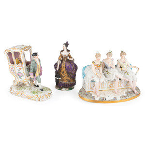 Six Continental Porcelain Figures with