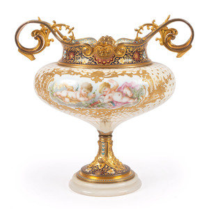 A French Porcelain and Champlev  350f6f