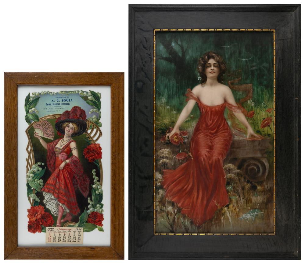 TWO LITHOGRAPHS FEATURING WOMEN