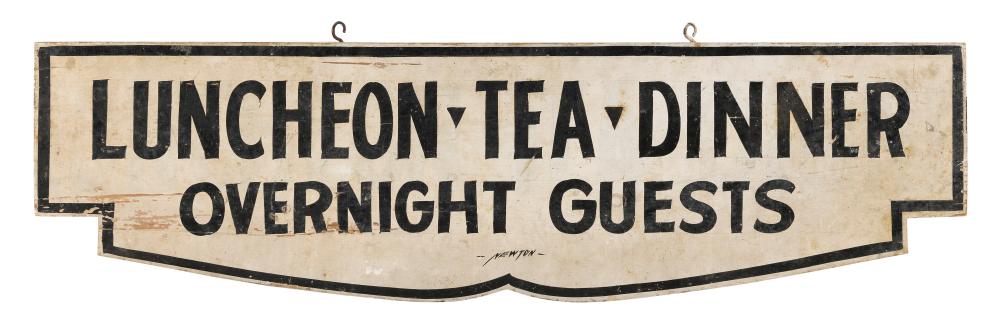 DOUBLE-SIDED HANGING SIGN “LUNCHEON.