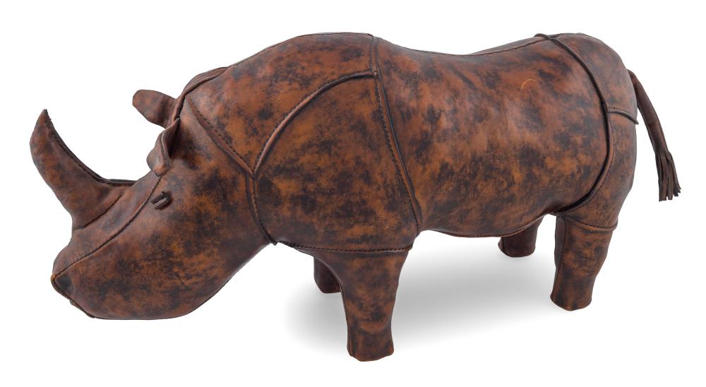 ENGLISH LEATHER RHINOCEROS FOOTSTOOL 350fb3