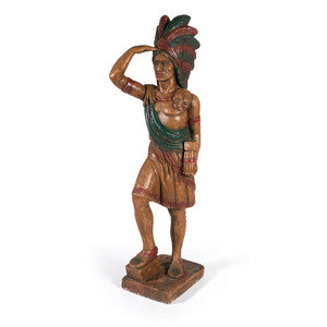 A Cigar Store Indian in Plaster