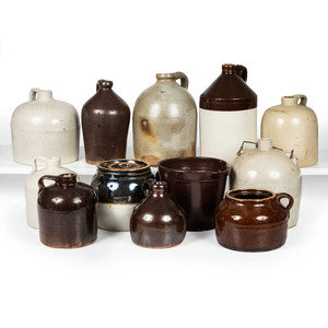 Twelve Stoneware Jugs and Pitchers 19th Early 350fd1
