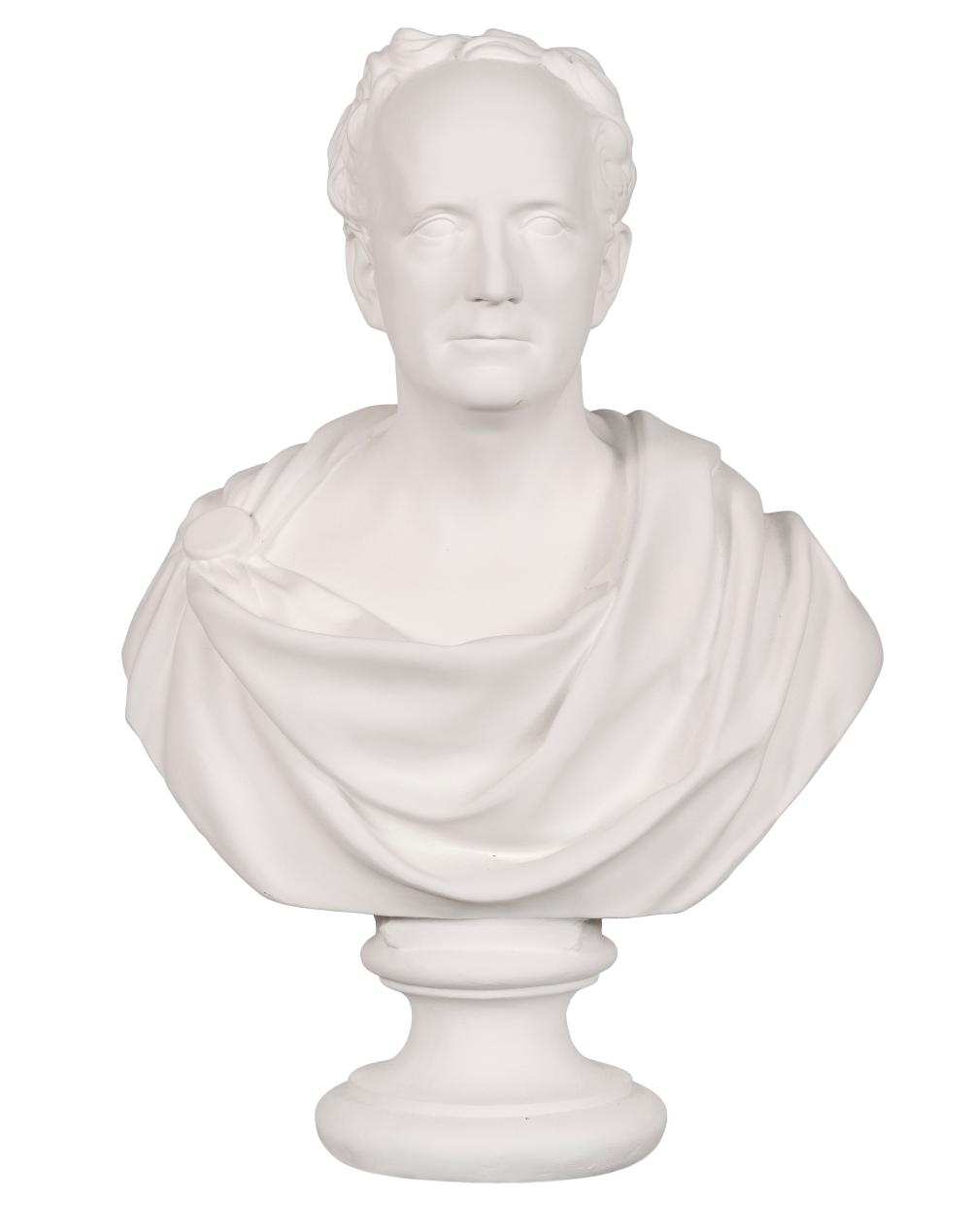 CAST PLASTER BUST OF A MAN LATE
