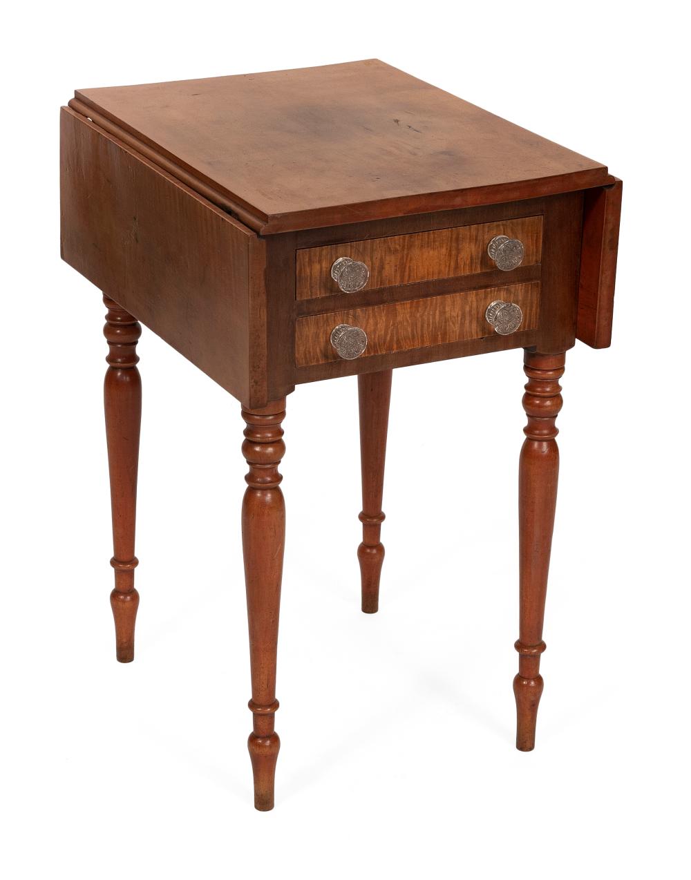 SHERATON TWO-DRAWER DROP-LEAF STAND