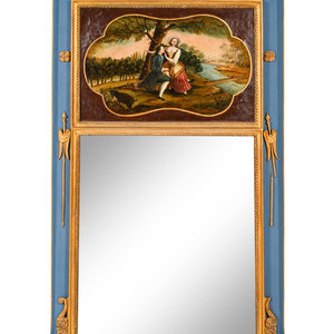 A French Painted Trumeau Mirror 351098