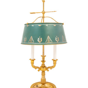 An Empire Style Brass Bouillotte Lamp
20th