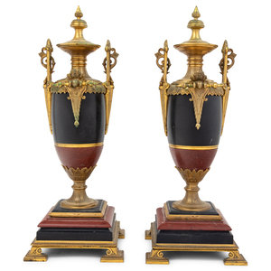 A Pair of French Gilt Bronze Slate 3510cc